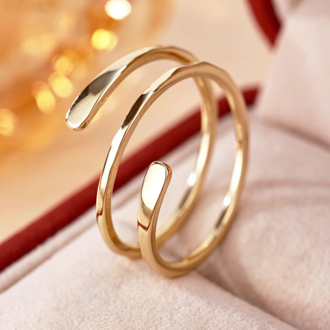 Adjustable Double-Layer Bling Hoop Ring